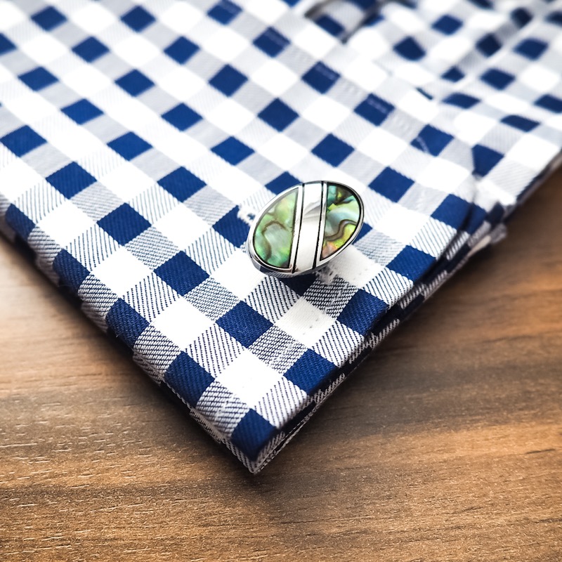 Stříbrný set - spona na kravatu a manžetové knoflíčky Bumper I. 