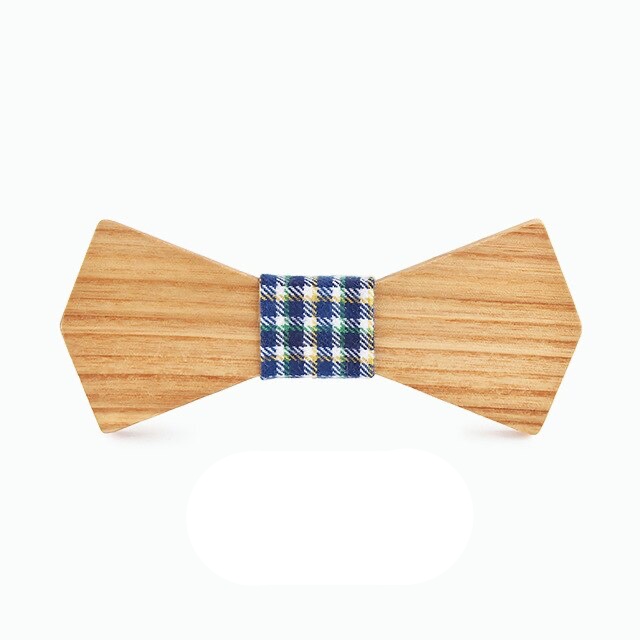 Dřevěný pánský motýlek Slim Check