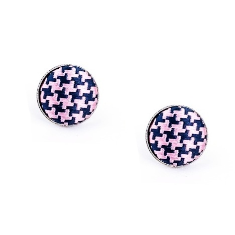 Růžovo - modré manžetové knoflíčky Houndstooth