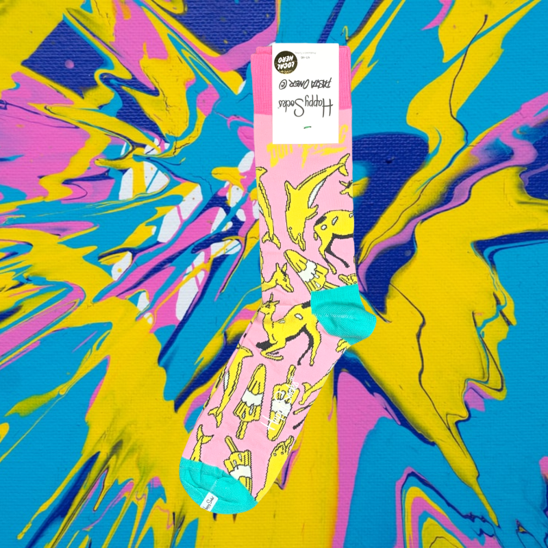 Růžové ponožky Happy Socks Pasta Oner EU 41 - 46