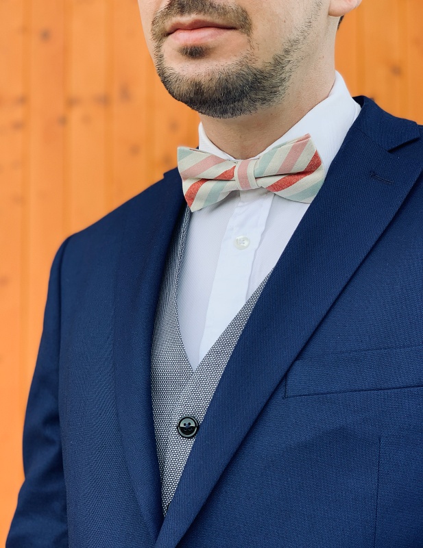 Barevný motýlek Cotton Pruhy
