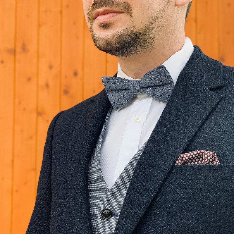 Modrý motýlek Cotton Diamond