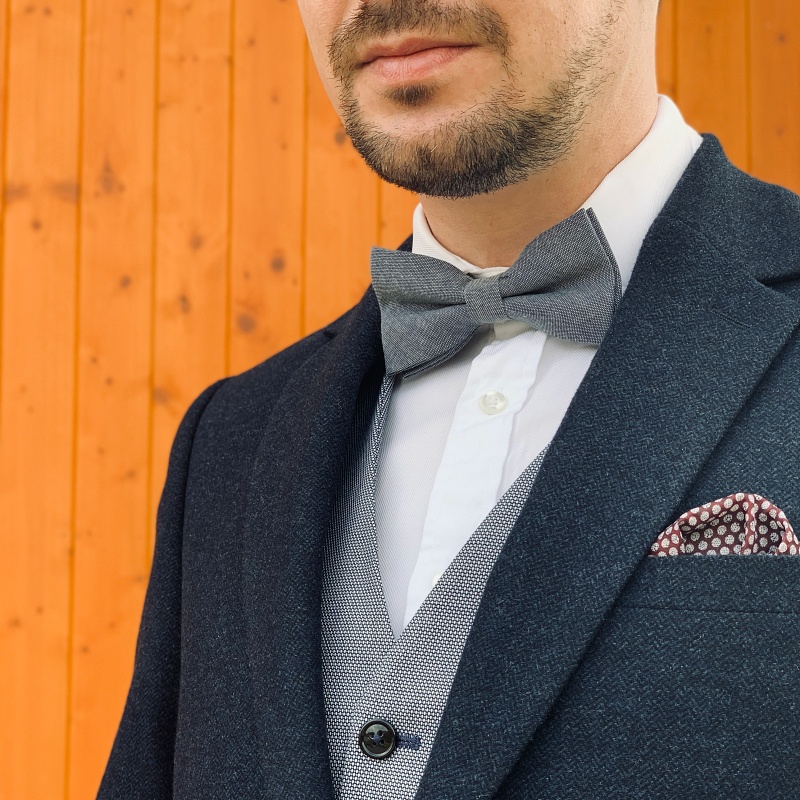 Modro - bílý motýlek Cotton 