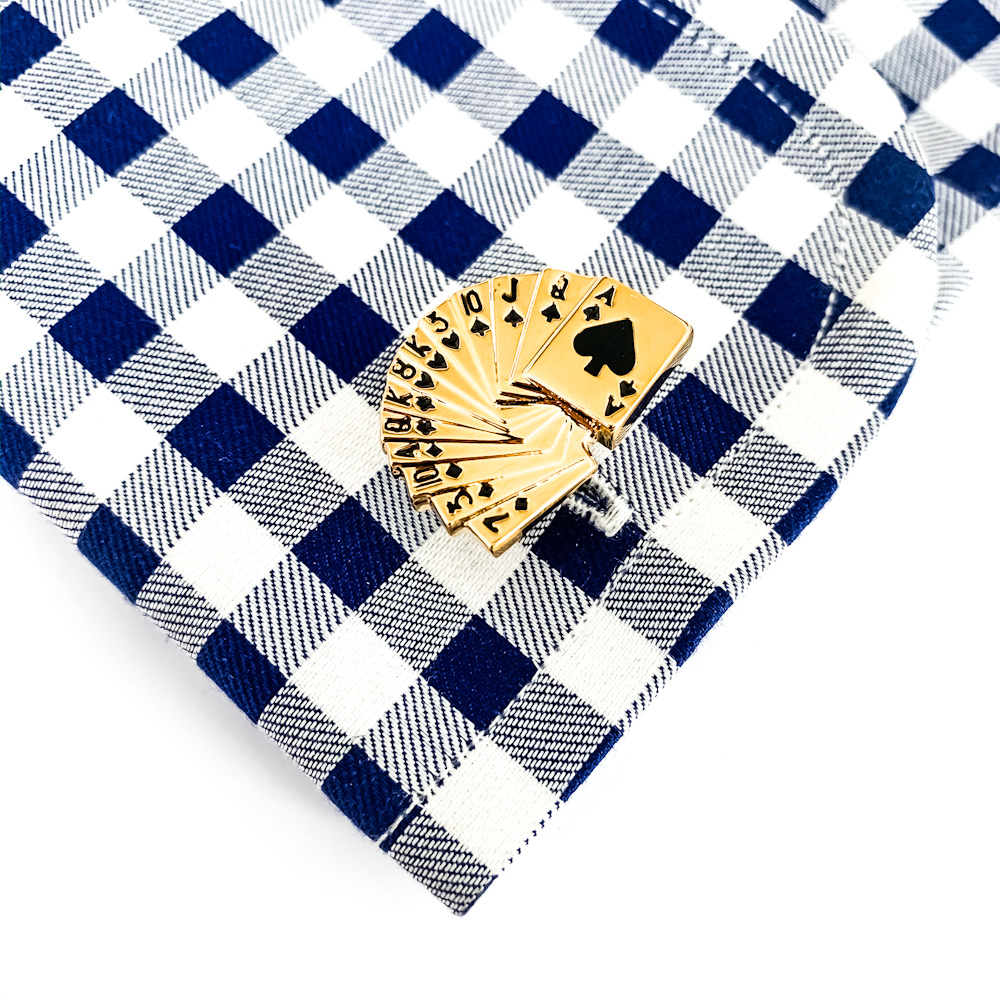 Manžetové knoflíčky Poker karty zlaté