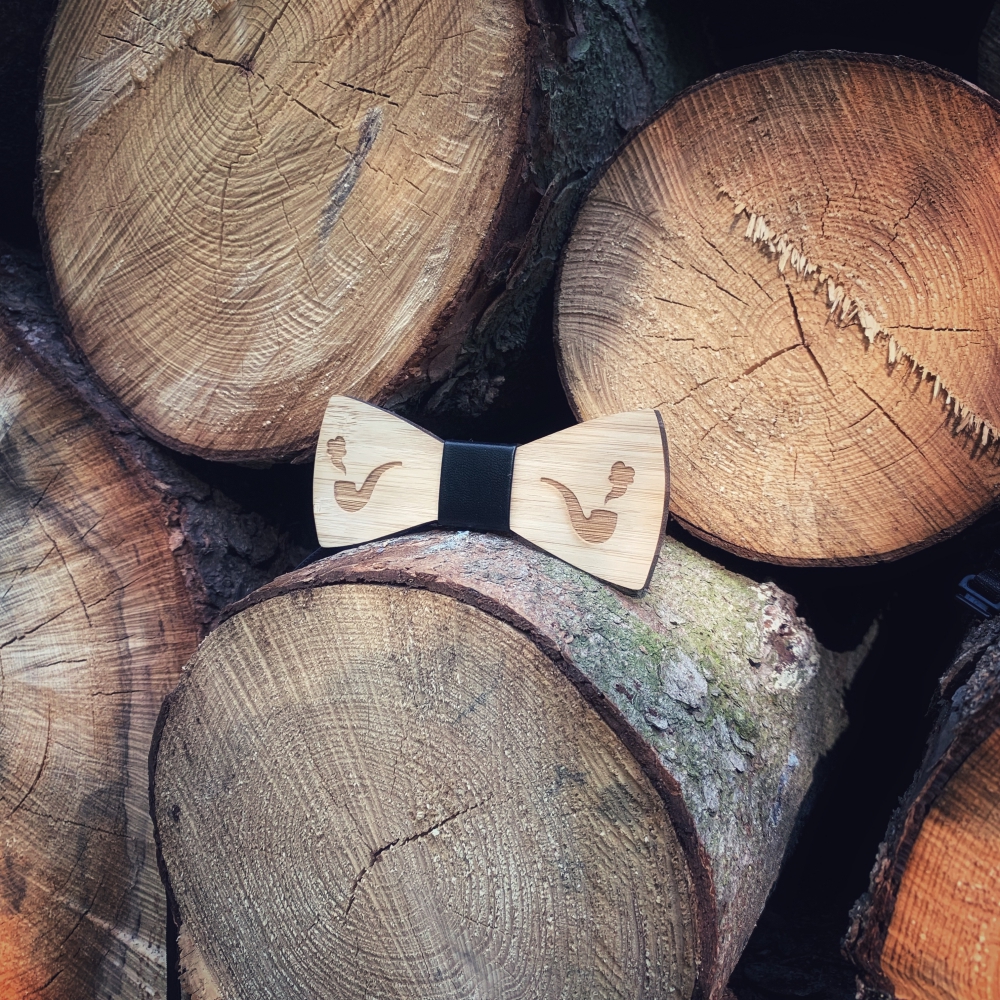 Dřevěný pánský motýlek Dýmka