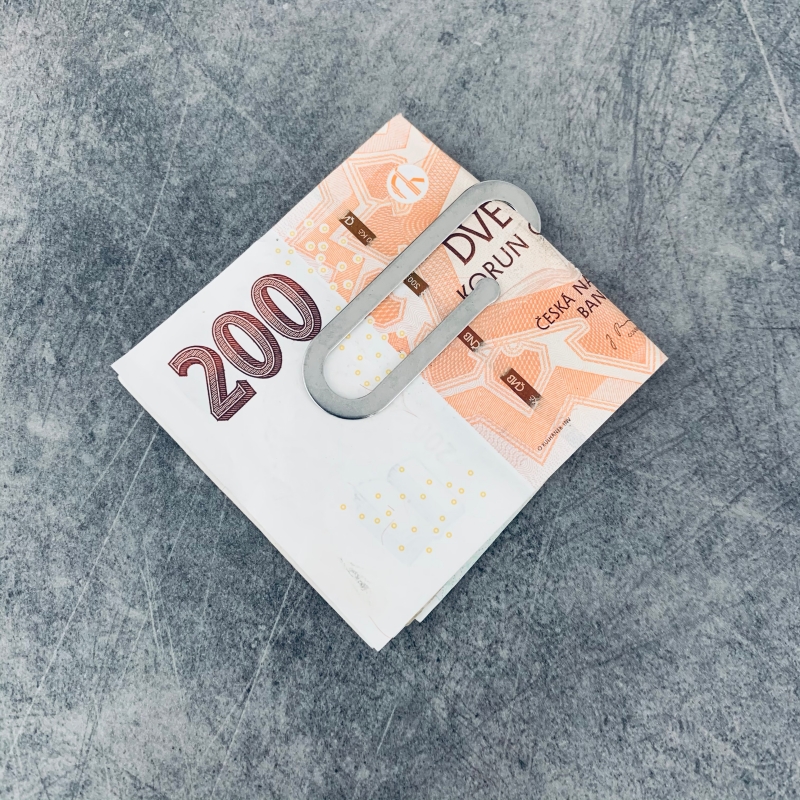 Stříbrná spona na peníze Sponka slim