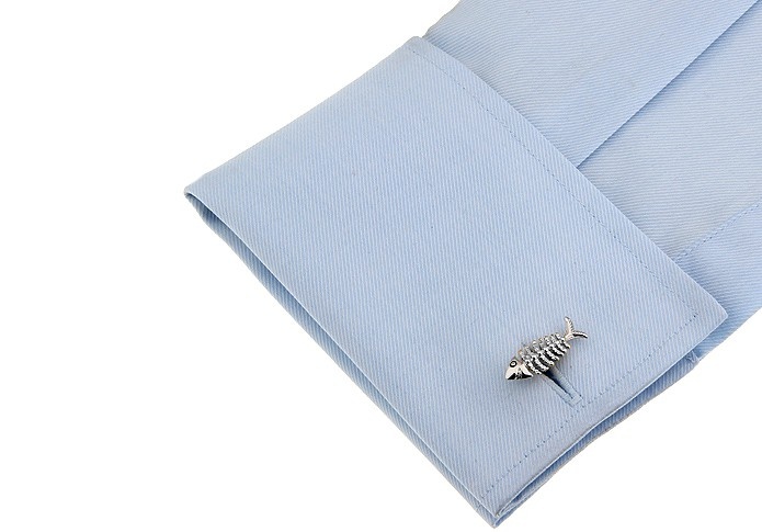 Manžetové knoflíčky Rybička - stříbrná 