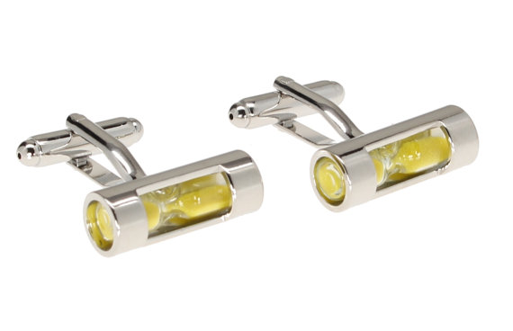 Manžetové knoflíčky Přesýpací hodiny žluté