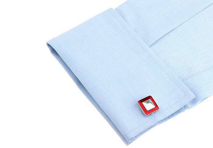 Manžetové knoflíčky Fashion Čtverec - červený