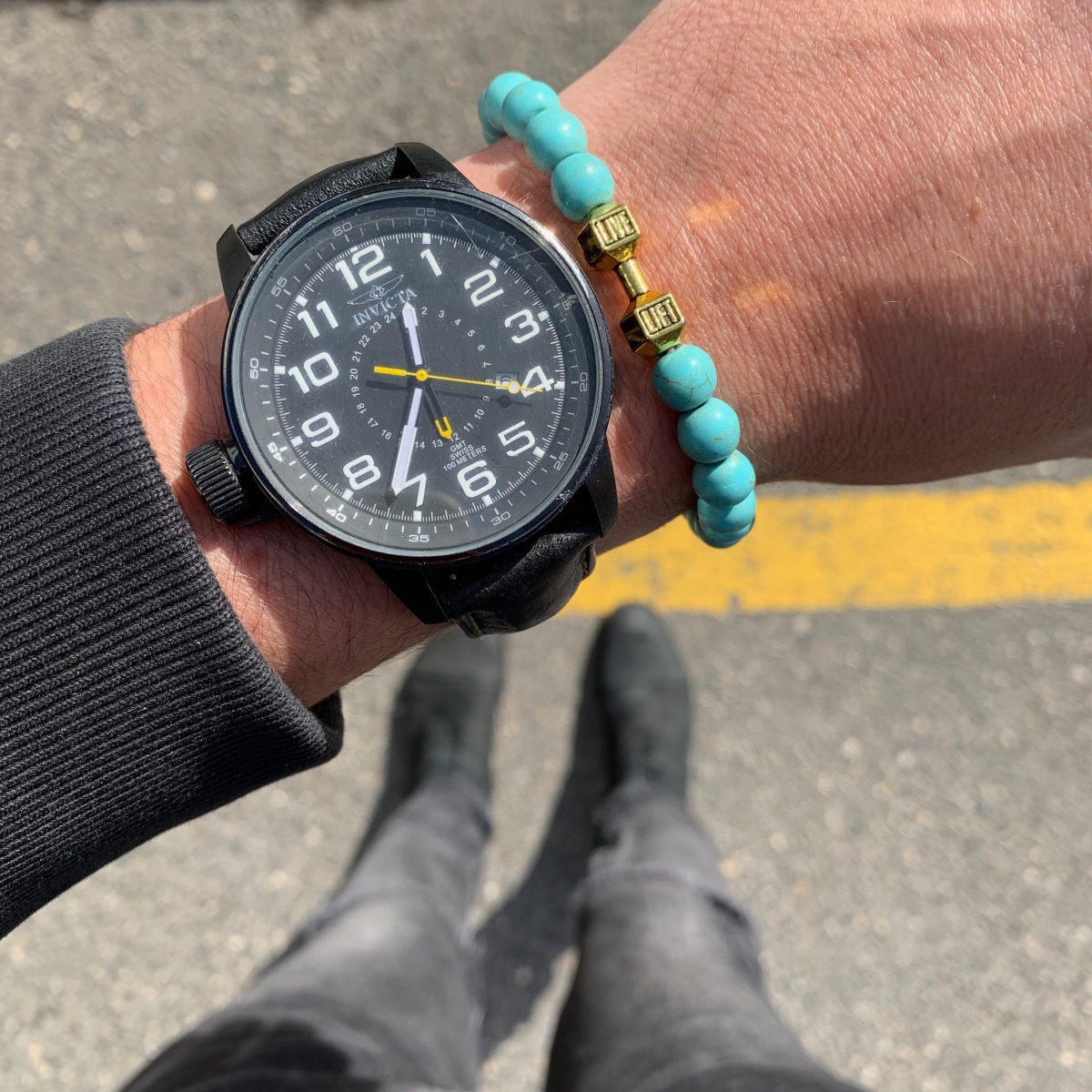 Náramek Live Lift zlatá činka 