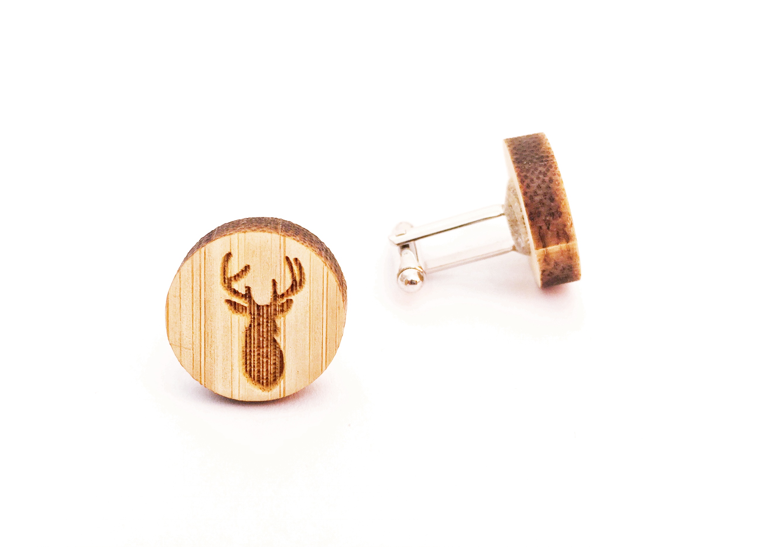 Dřevěné manžetové knoflíčky Jelen paroží 