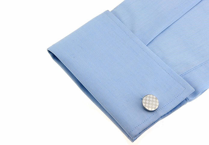 Manžetové knoflíčky Fashion Šachovnice kulatá