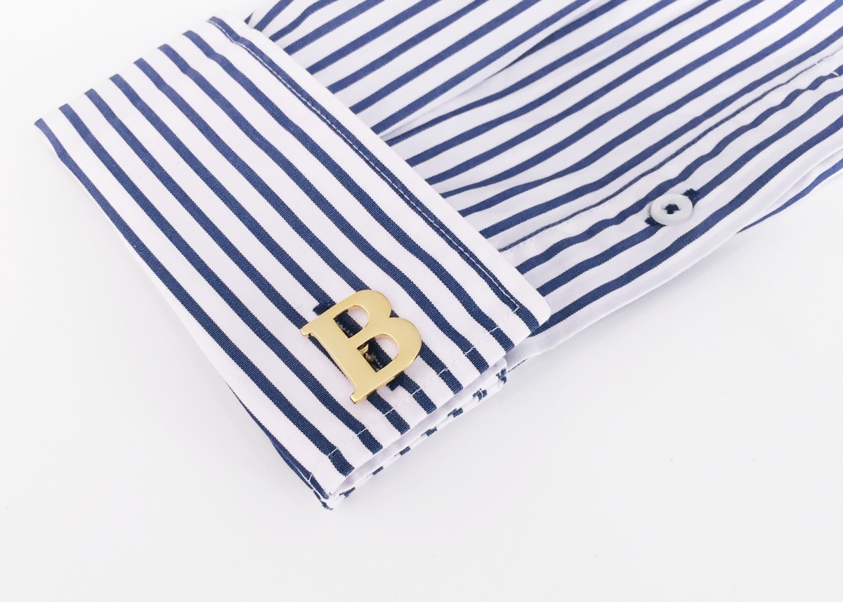 Manžetový knoflíček zlatý Iniciál B