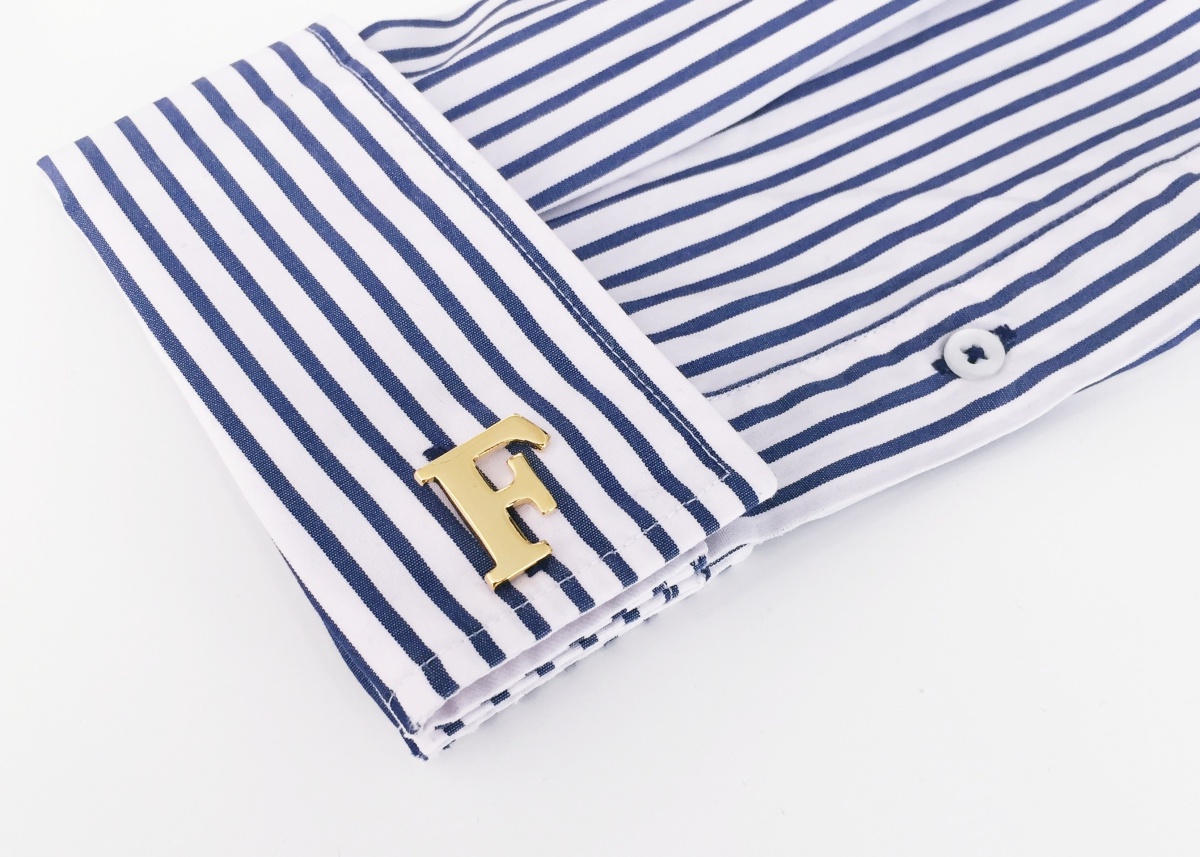 Manžetový knoflíček zlatý Iniciál F