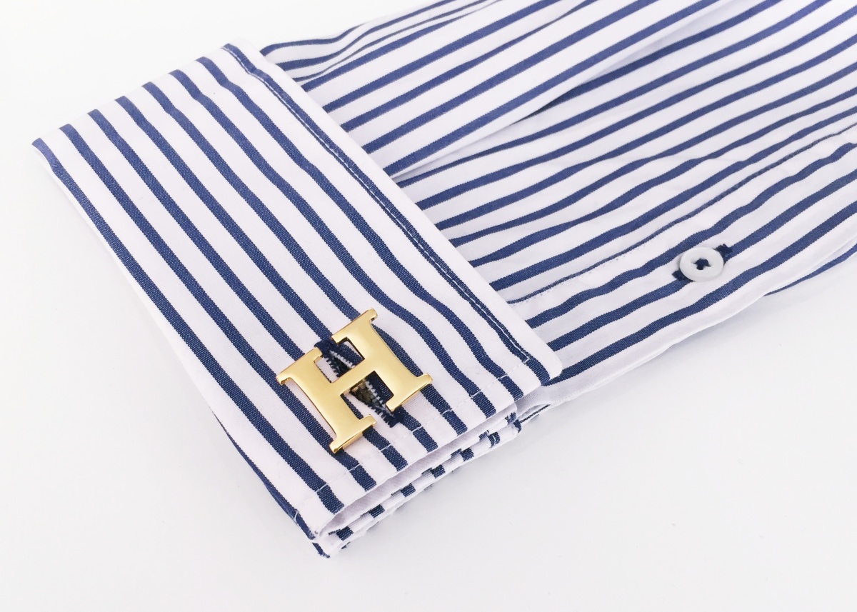 Manžetový knoflíček zlatý Iniciál H