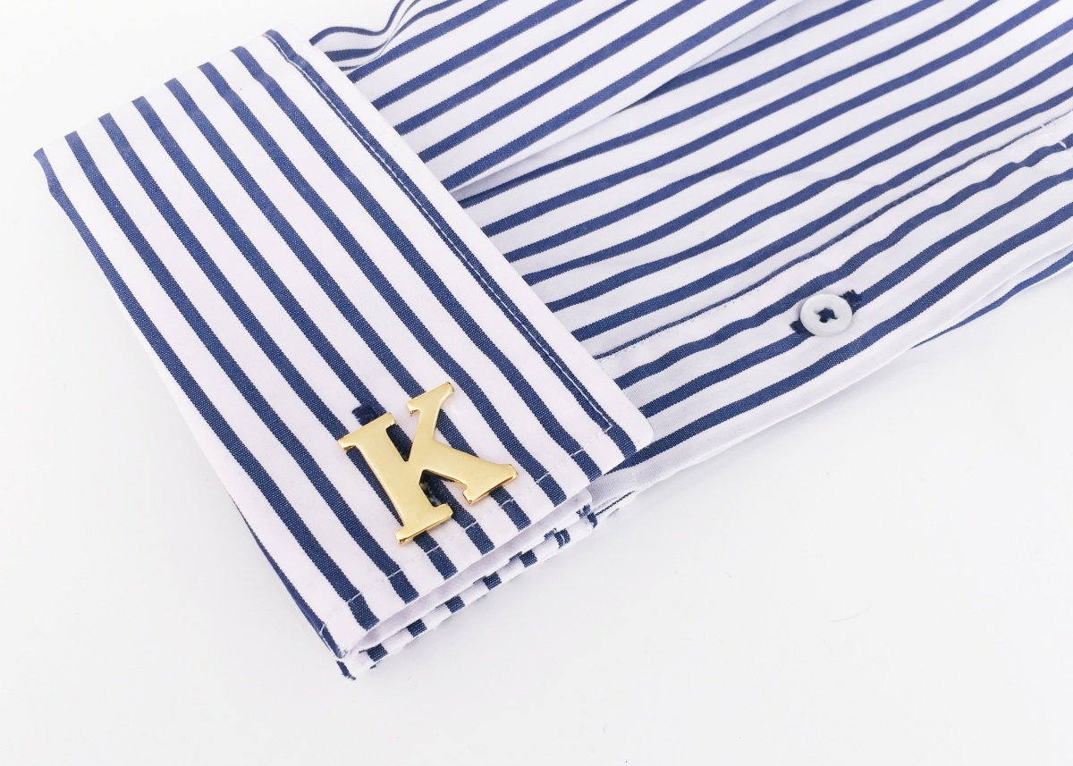 Manžetový knoflíček zlatý Iniciál K 