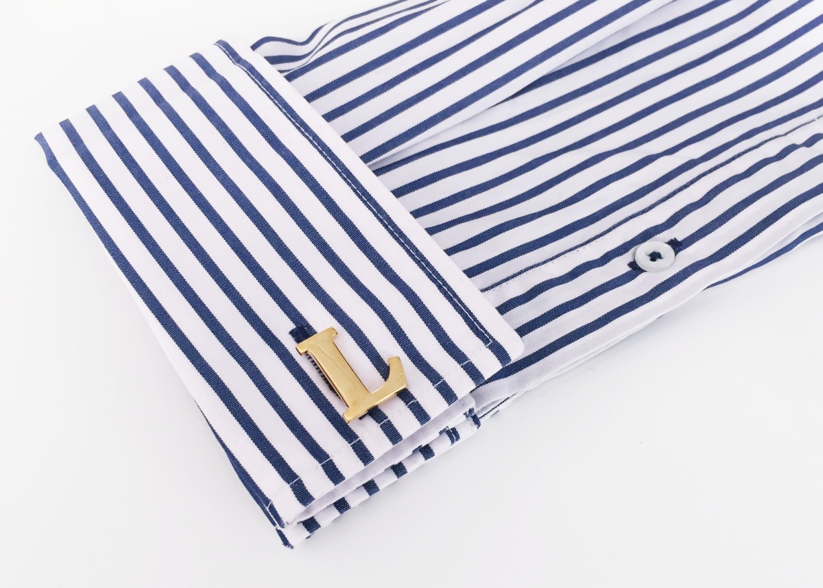 Manžetový knoflíček zlatý Iniciál L 