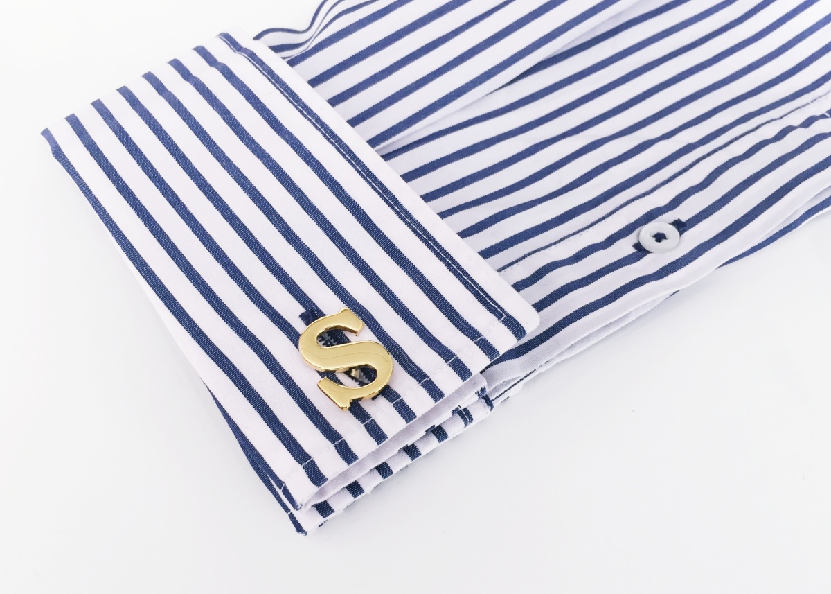 Manžetový knoflíček zlatý Iniciál S