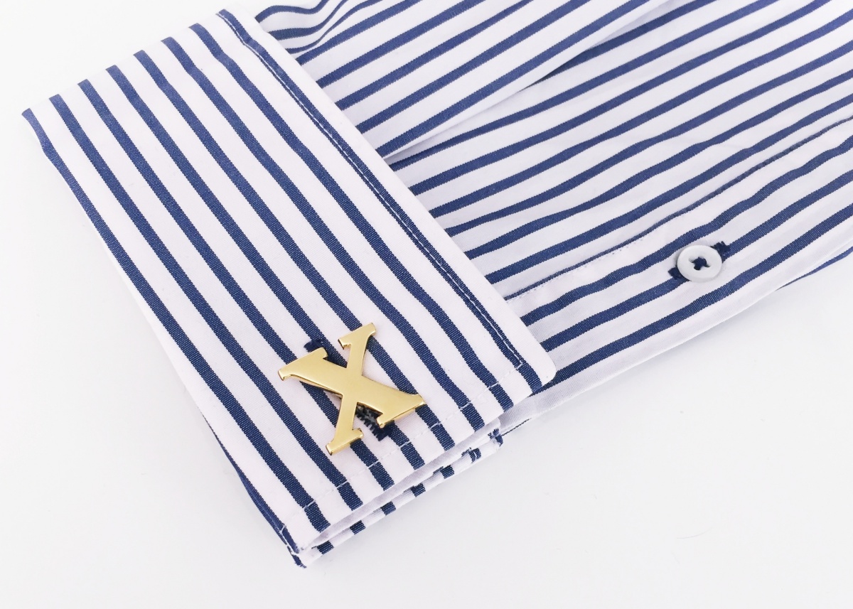 Manžetový knoflíček zlatý Iniciál X