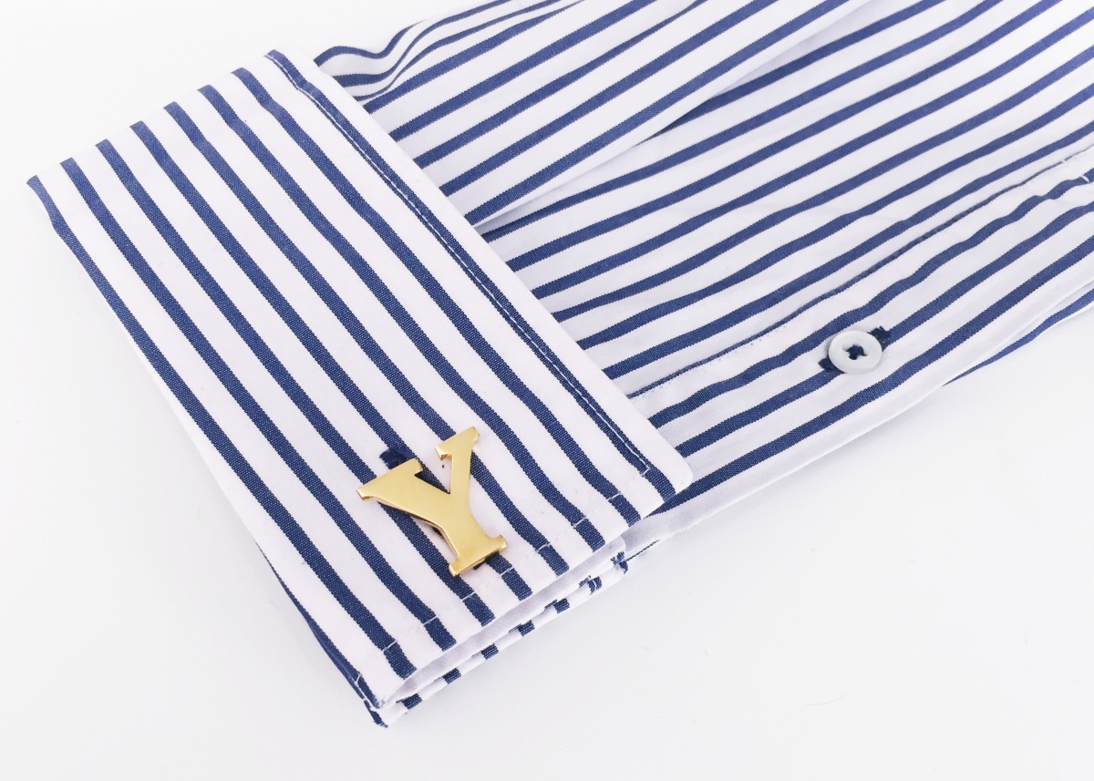 Manžetový knoflíček zlatý Iniciál Y