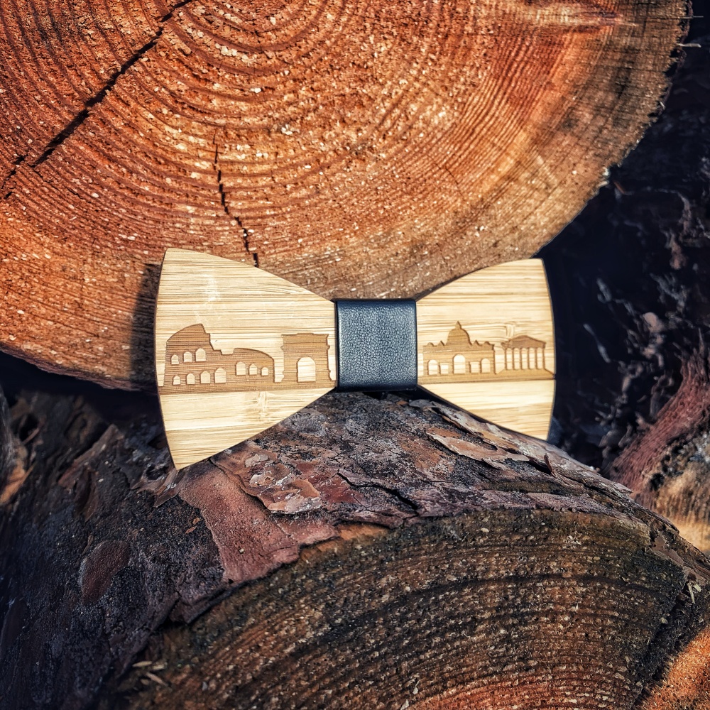 Dřevěný pánský motýlek Klasik Řím