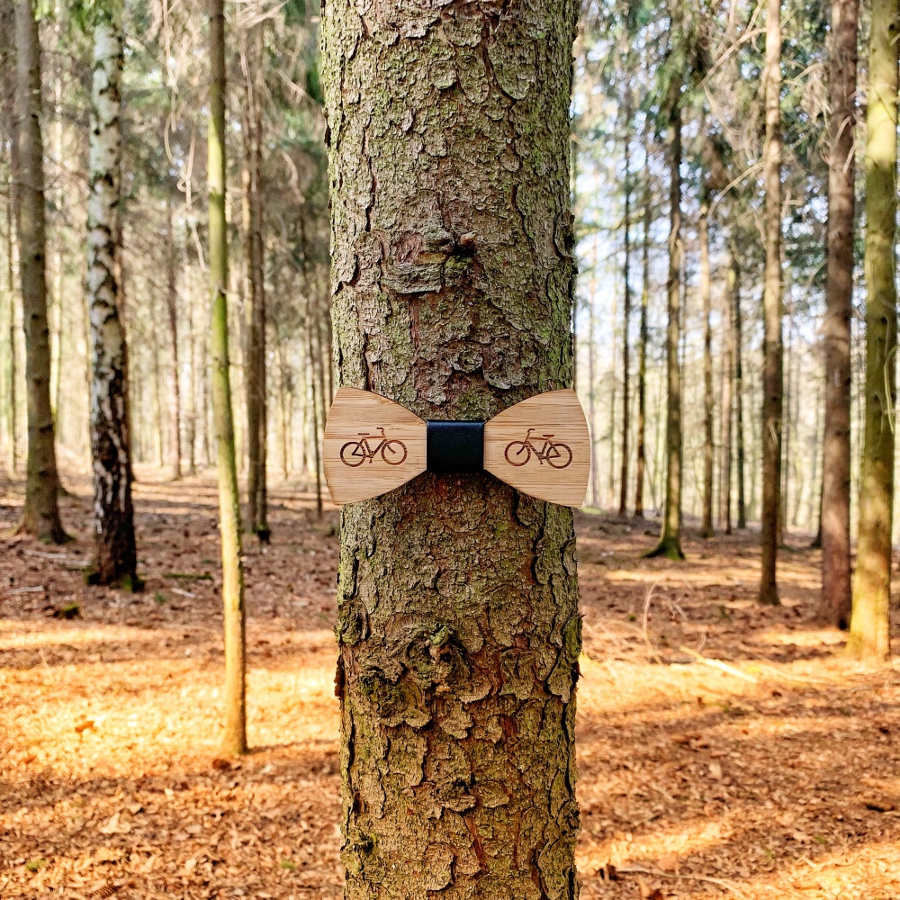 Dřevěný pánský motýlek Kolo - bicykl