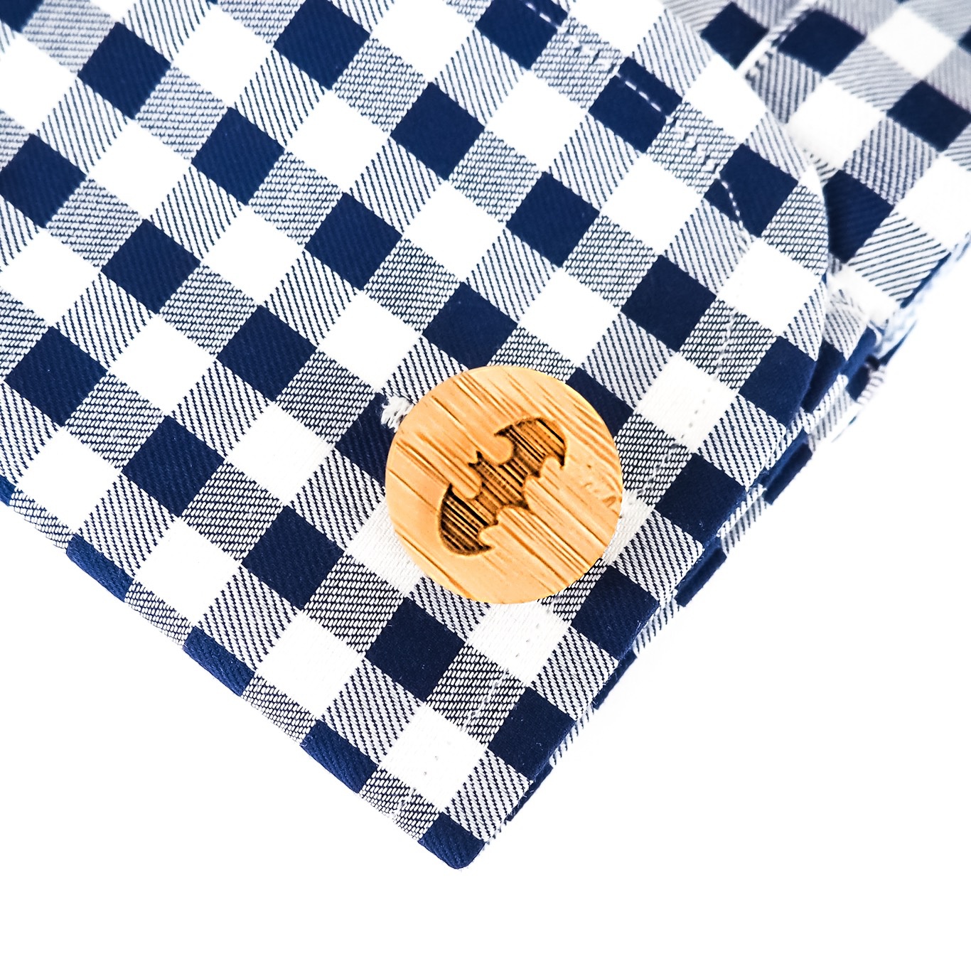 Dřevěný set - spona na kravatu a manžetové knoflíčky Batman logo