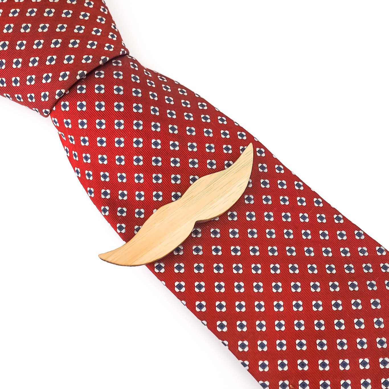 Dřevěný set - spona na kravatu a manžetové knoflíčky Knírek