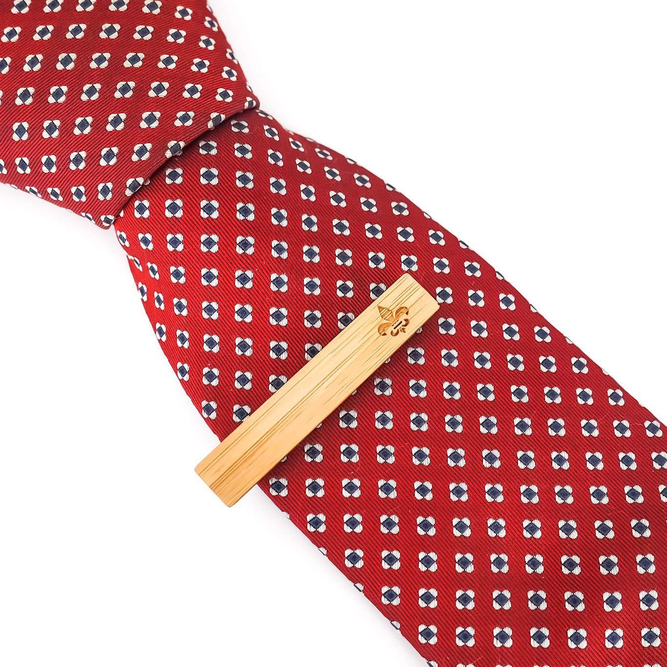 Dřevěný set - spona na kravatu a manžetové knoflíčky Ornament 