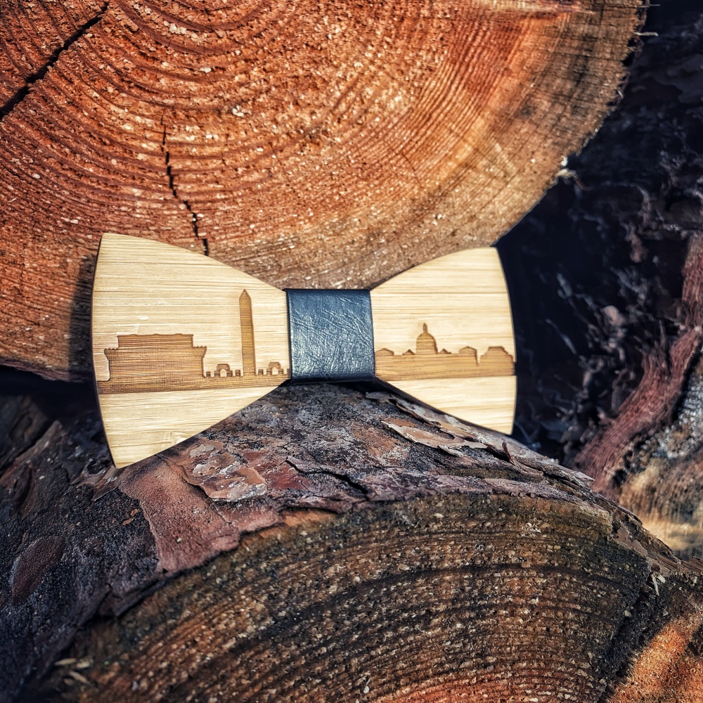 Dřevěný pánský motýlek Klasik Washington DC 