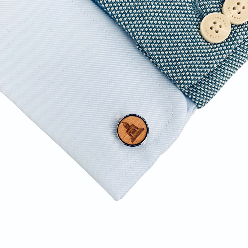 Dřevěné manžetové knoflíčky Buddha 