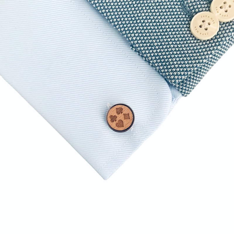 Dřevěné manžetové knoflíčky Poker 