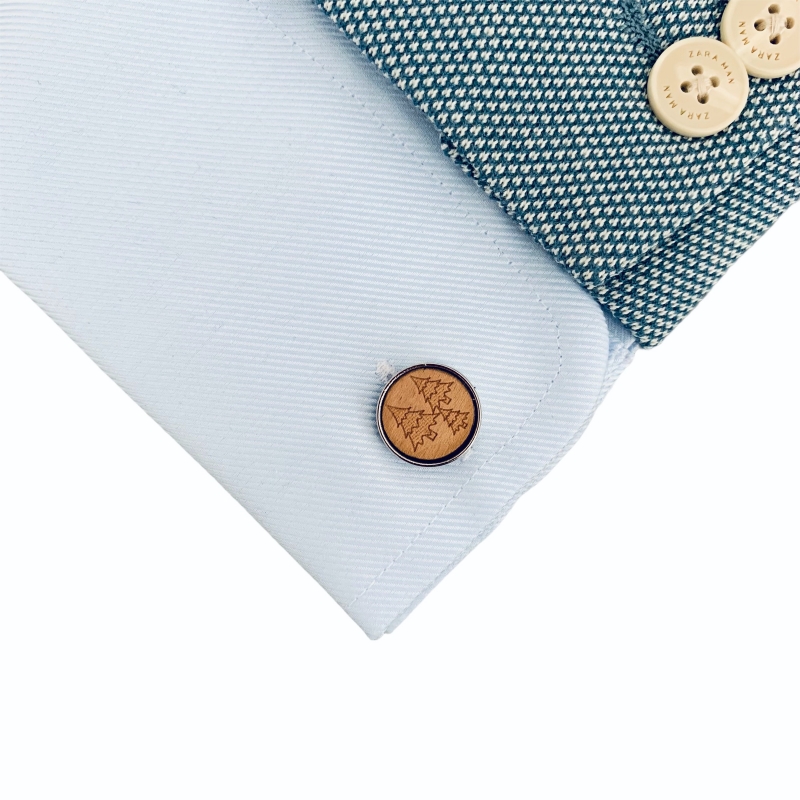 Dřevěné manžetové knoflíčky Les 