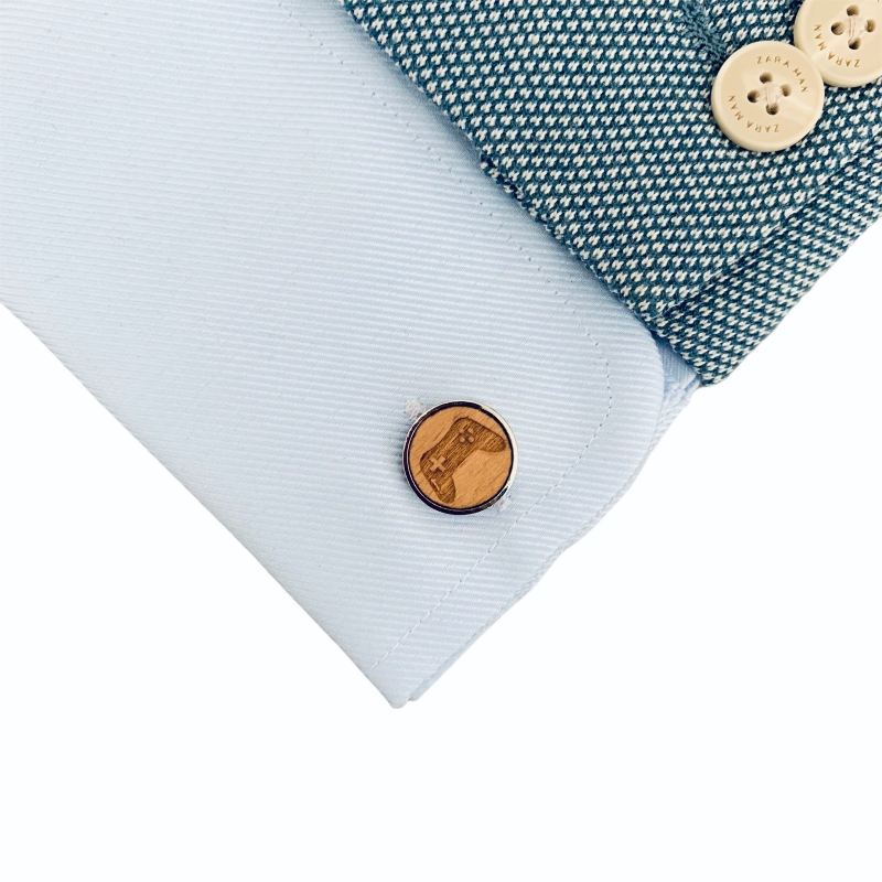 Dřevěné manžetové knoflíčky Ovladač PS