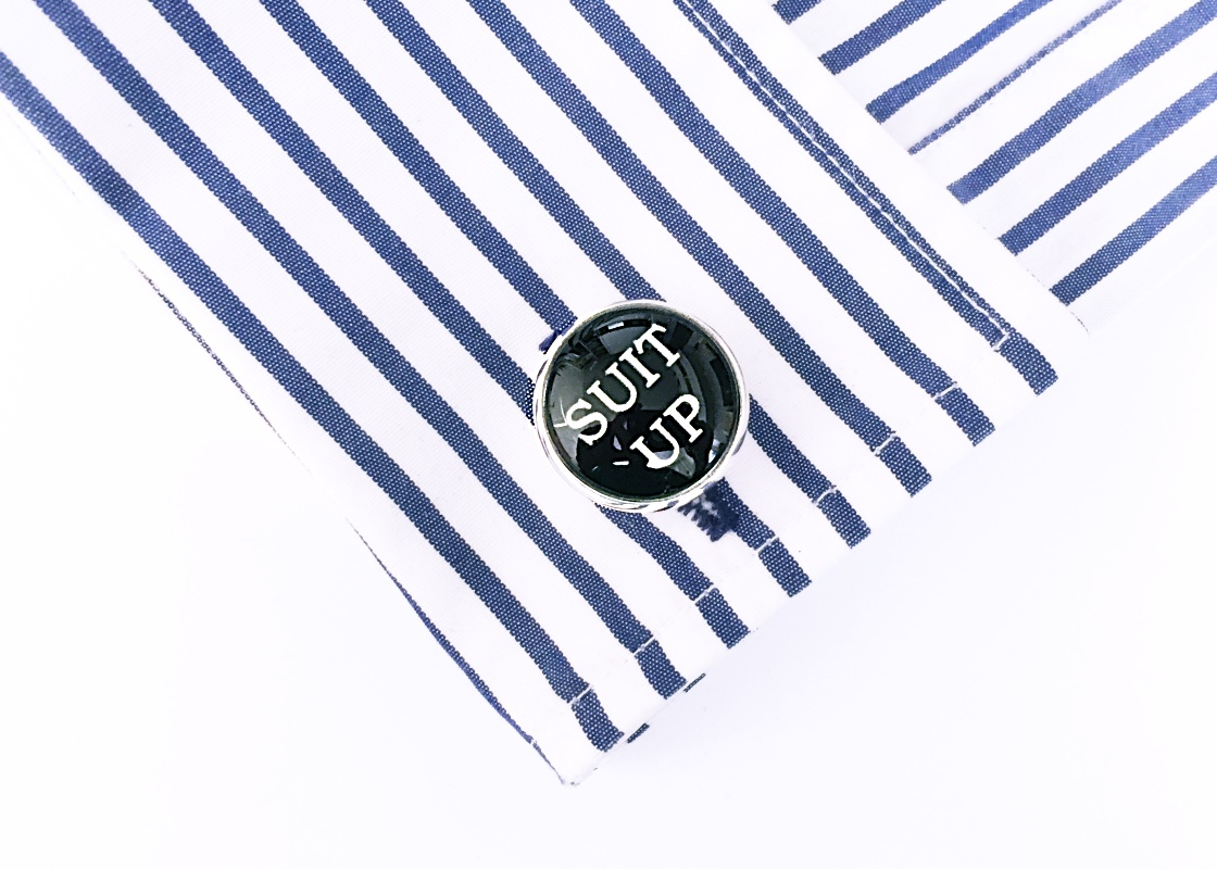 Manžetové knoflíčky Suit up - černé 