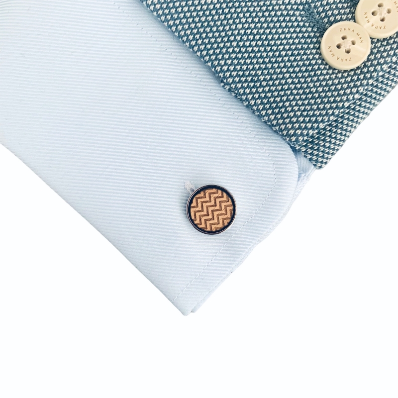 Dřevěné manžetové knoflíčky Vlny 