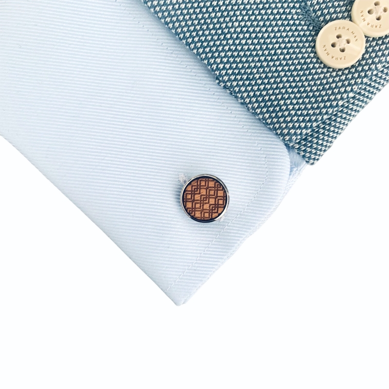 Dřevěné manžetové knoflíčky Geometric