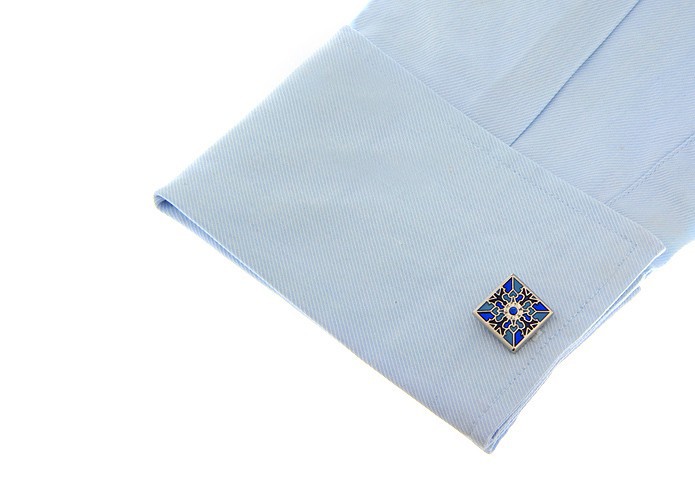 Manžetové knoflíčky Fashion Ornament modrý