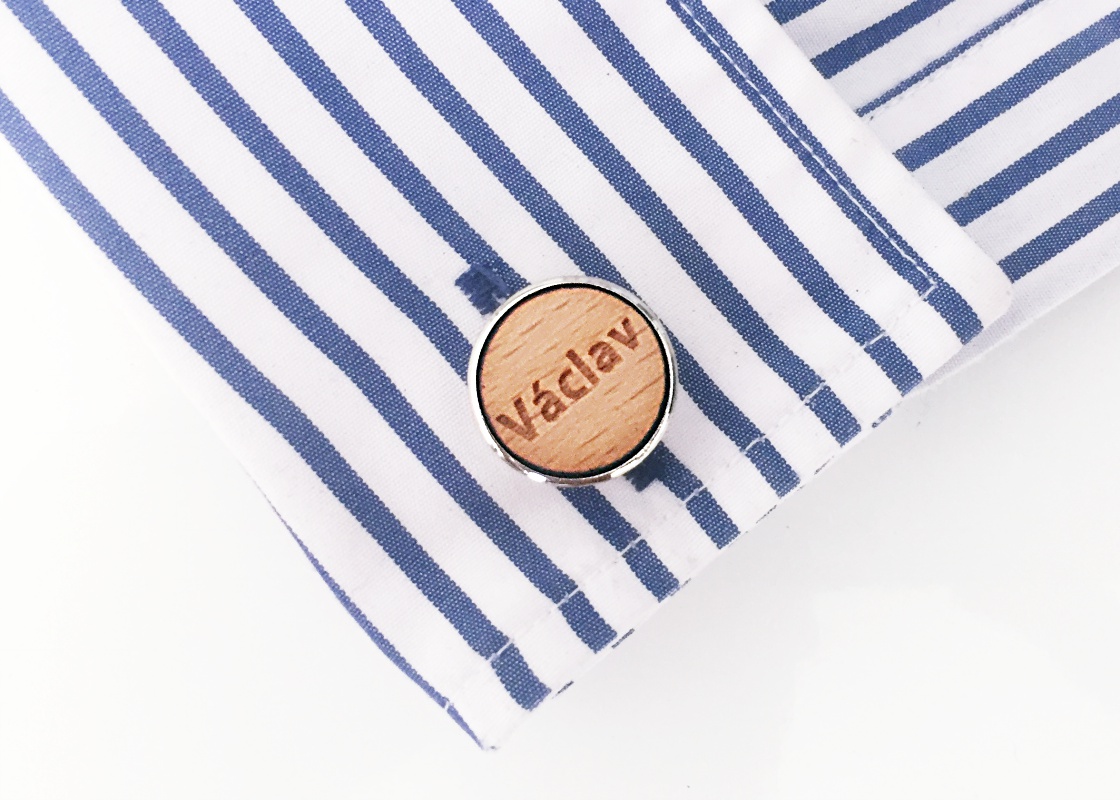 Dřevěné manžetové knoflíčky Václav