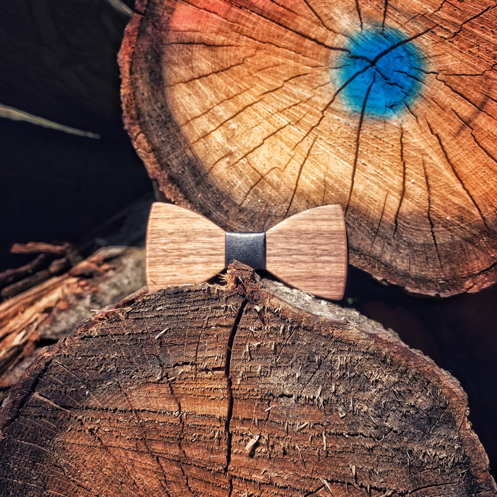 Chlapecký dřevěný motýlek Klasik Leather