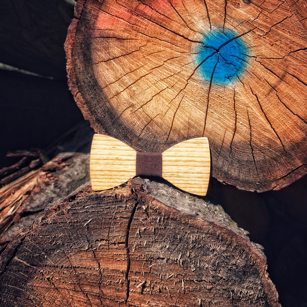 Chlapecký dřevěný motýlek Klasik Hnědák