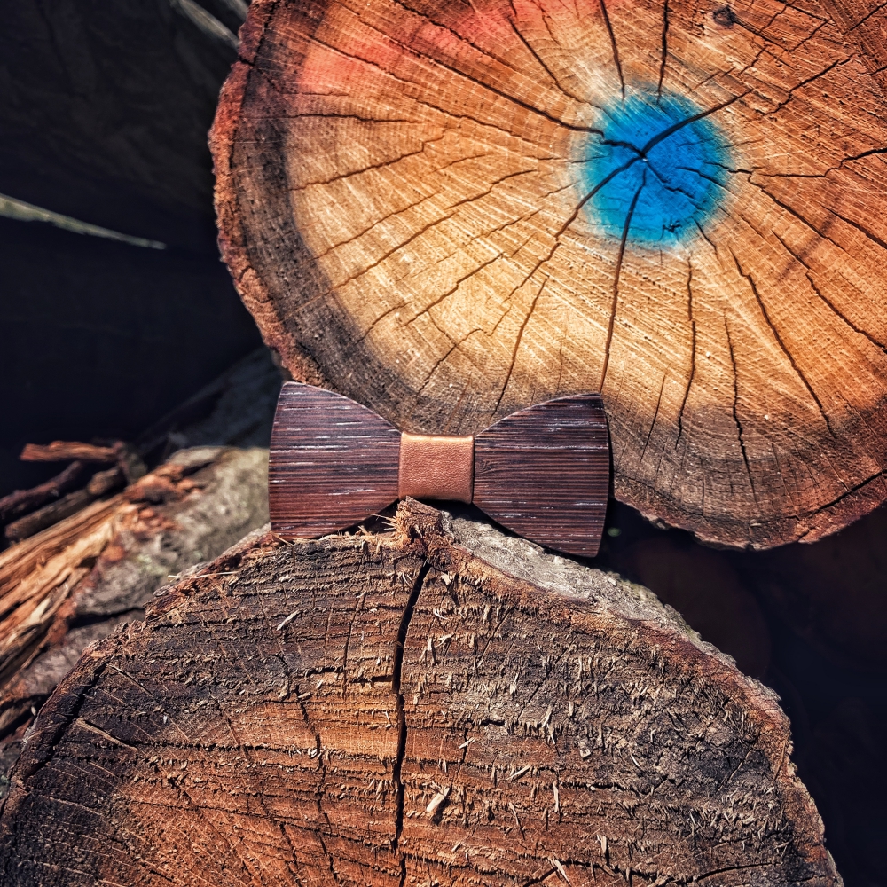 Chlapecký dřevěný motýlek Klasik Bronz