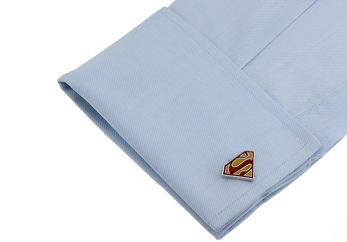 Set - spona na kravatu a manžetové knoflíčky Superman barevný