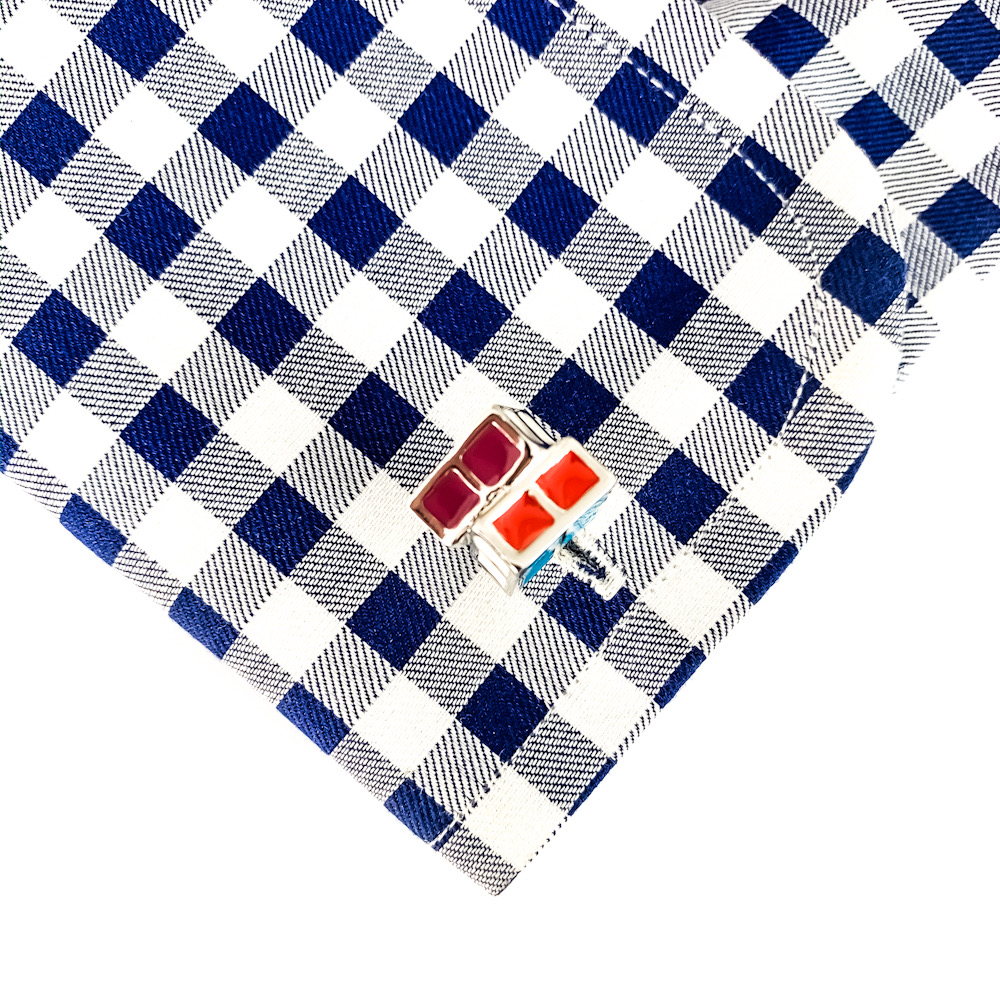 Manžetové knoflíčky Rubikova kostka složená 