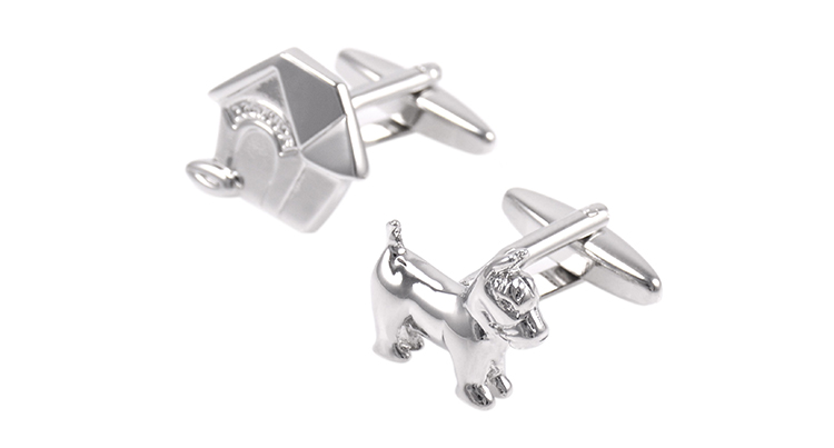 Manžetové knoflíčky Pes a domeček 