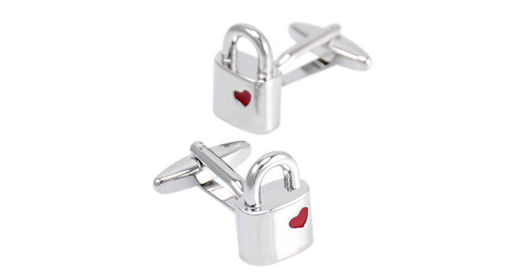 Manžetové knoflíčky Zámek se srdcem 
