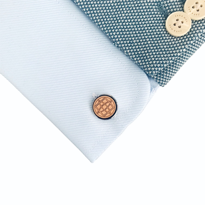 Dřevěné manžetové knoflíčky Geometrické tvary