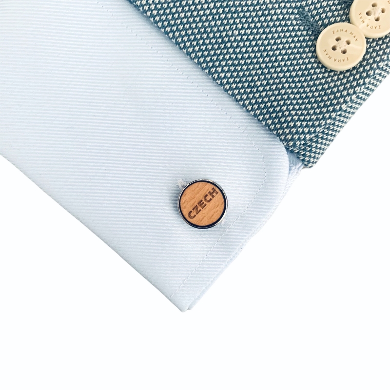 Dřevěné manžetové knoflíčky Czech 