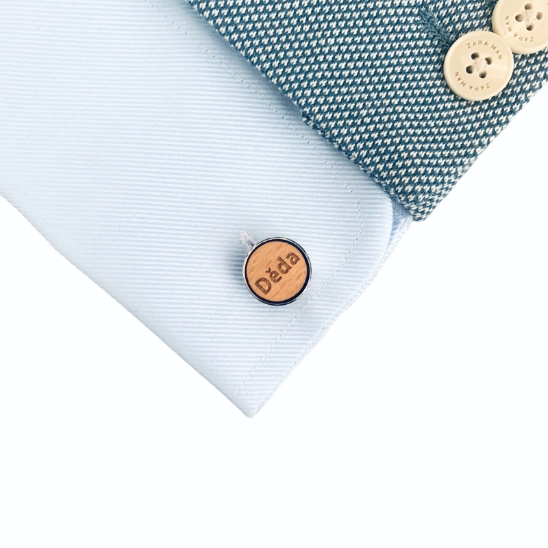 Dřevěné manžetové knoflíčky Děda