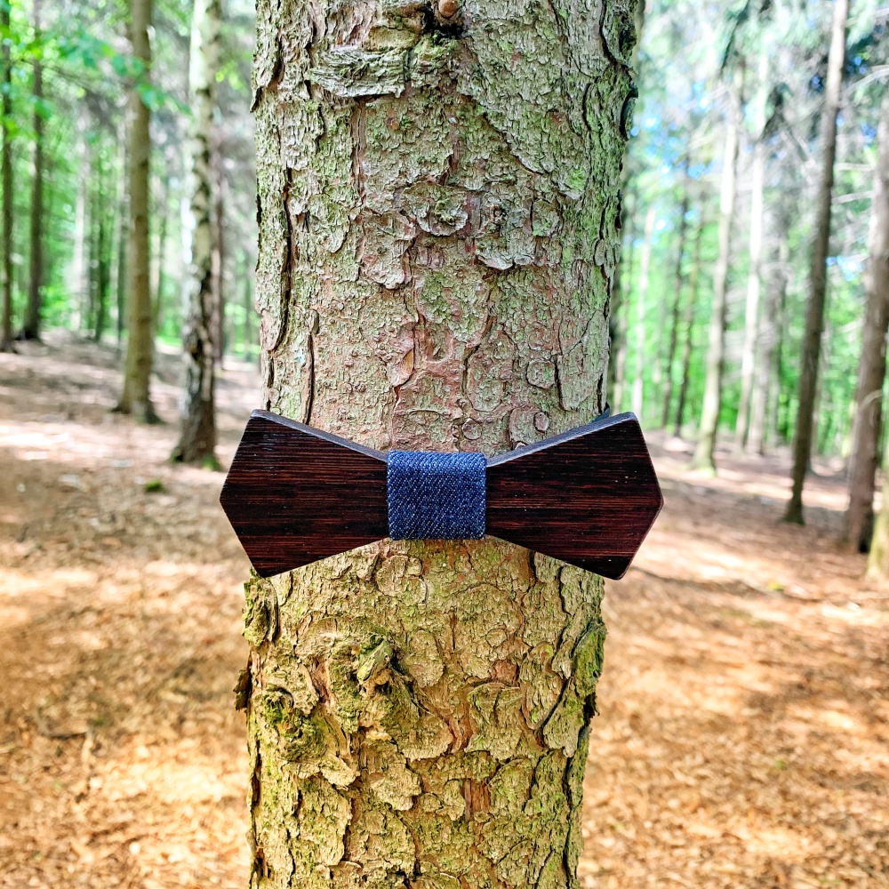 Dřevěný pánský motýlek Slim Denim wenge